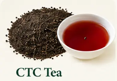 CTC Tea: fine tea granules and a strong red infusion