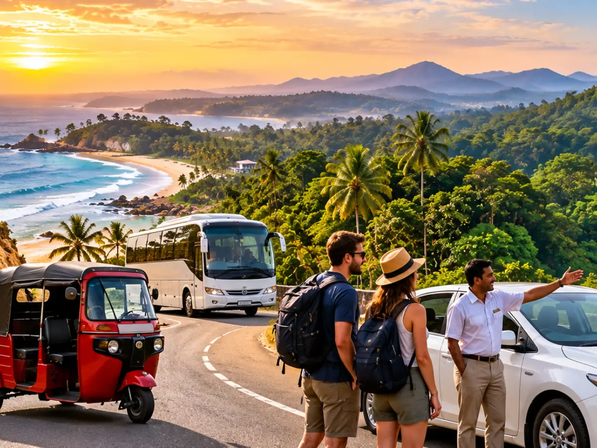 Sri Lankan tea country along a scenic travel route